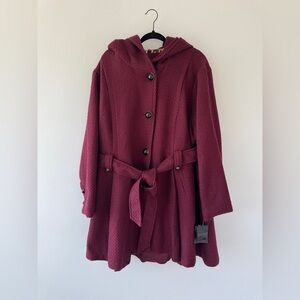 Steve Madden Flared Pea Coat NWT 3x Merlot